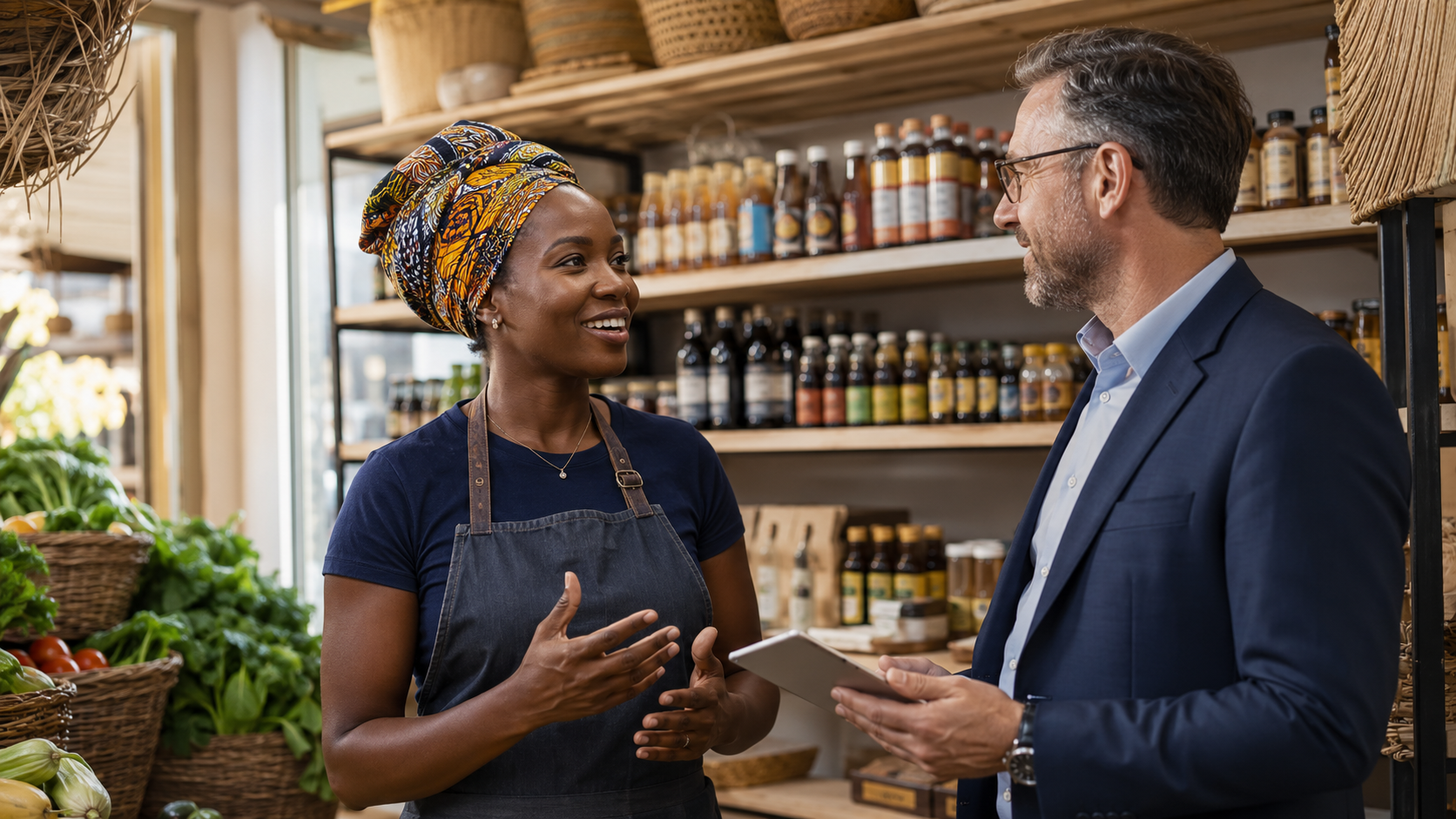 A local entrepreneur discussing a business opportunity