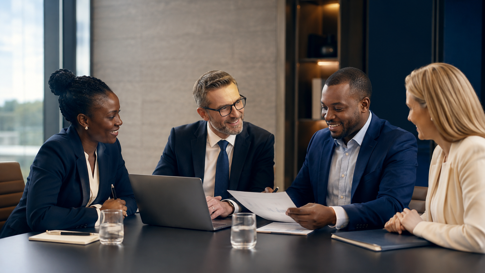African and European banking professionals in discussion